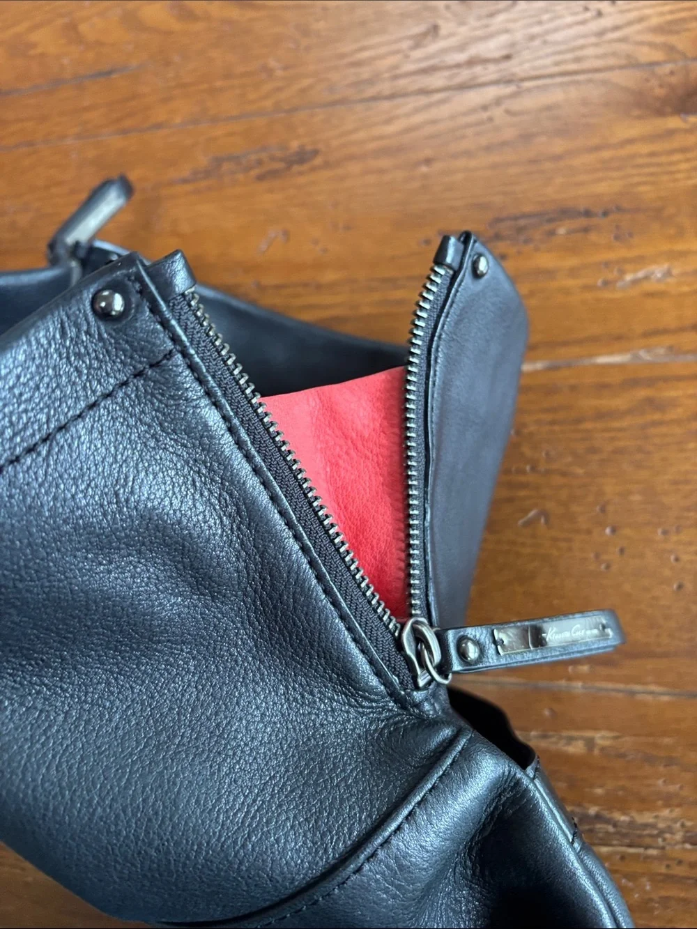 Kenneth Cole New York E/W Clutch Bag  Black Tumbled Soft Leather Foldover Purse